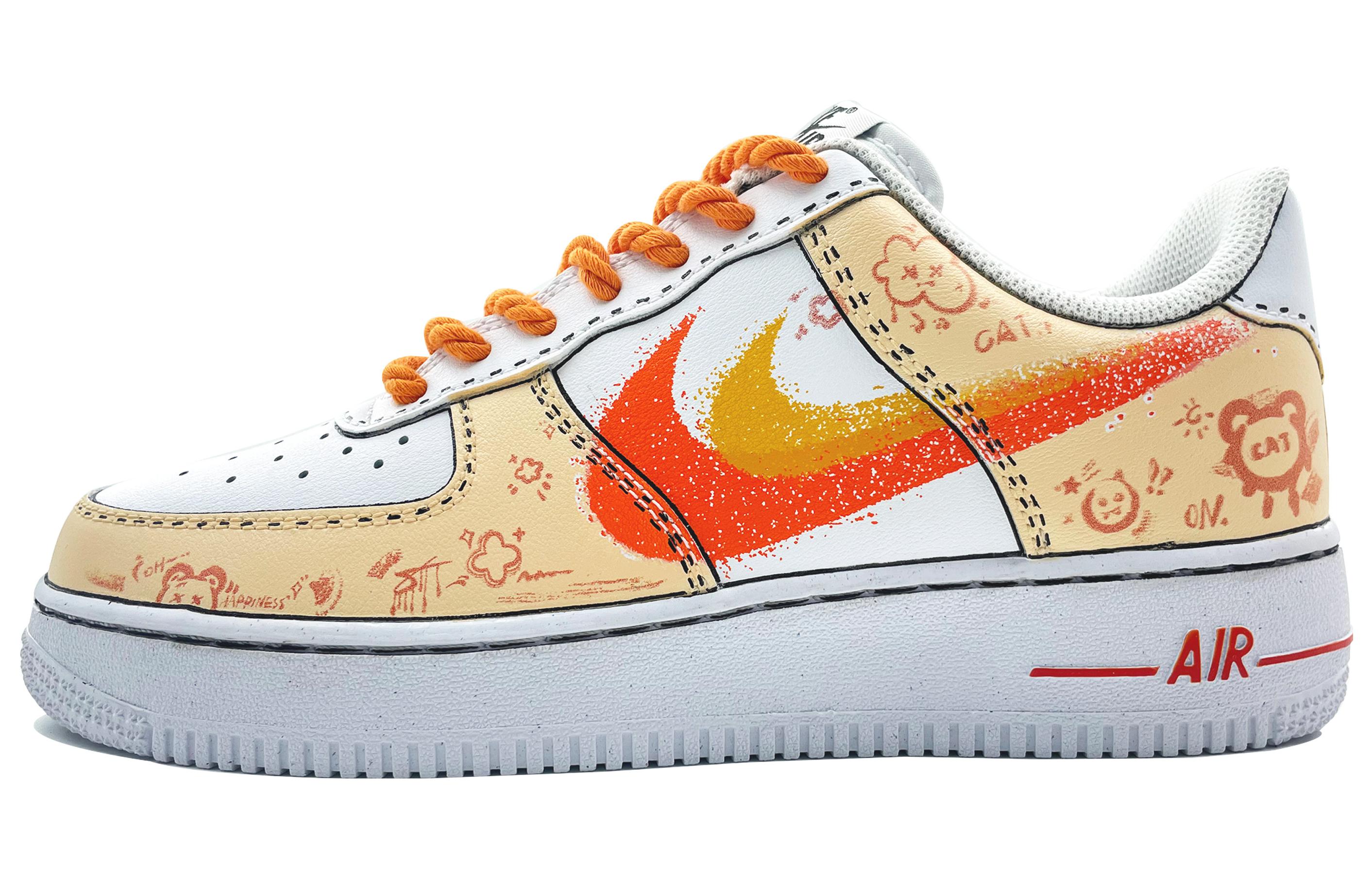 Buy 【專屬訂製球鞋】Nike Air Force 1 Low 07 塗鴉小熊 低筒 板鞋 男女款 白黃橙