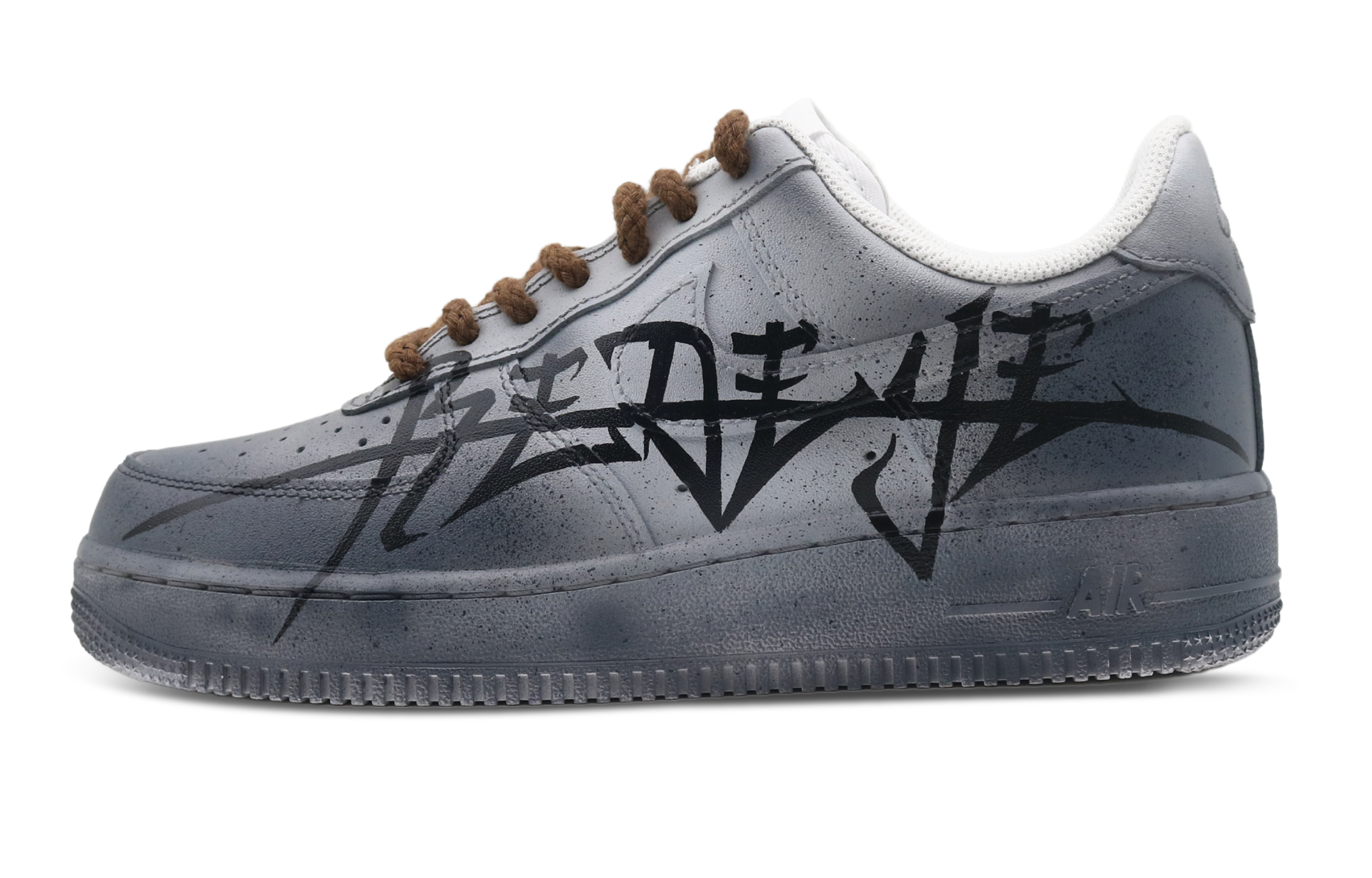 Buy [定制鞋款] 耐克空军1号低帮 '07' 涂鸦男孩灰色渐变 CW2288-111(Team8-男款复古Boy渐变灰)