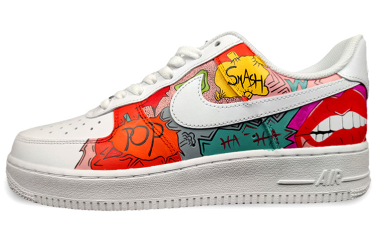 Buy [定制鞋] 耐克 空军 1 低帮 '07 '涂鸦红白' CW2288-111(Team5-男款涂鸦白红)