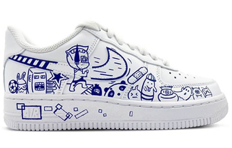 [Custom Shoes] Nike Air Force 1 Low '07 'Graffiti Monsters Blue White' 圖 3