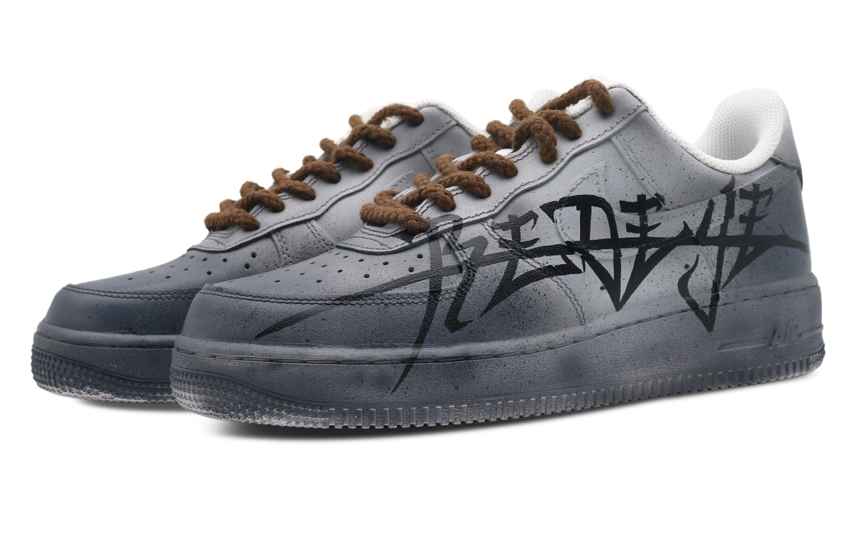 Lookbook [定制鞋款] 耐克空军1号低帮 '07' 涂鸦男孩灰色渐变 CW2288-111(Team8-男款复古Boy渐变灰)