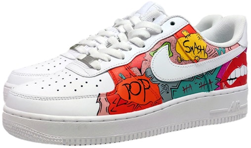 【定制球鞋】Nike Air Force 1 Low 07 空軍一號 塗鴉 低幫 板鞋 男款 白紅 Lookbook 【定制球鞋】Nike Air Force 1 Low 07 空軍一號 塗鴉 低幫 板鞋 男款 白紅