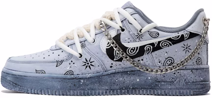 【定制球鞋】Nike Air Force 1 Low '07 空軍一號 cs 解構鞋帶 浸染腰果花 復古 浸染做舊 低幫 板鞋 男款 灰黑 Buy 【定制球鞋】Nike Air Force 1 Low '07 空軍一號 cs 解構鞋帶 浸染腰果花 復古 浸染做舊 低幫 板鞋 男款 灰黑