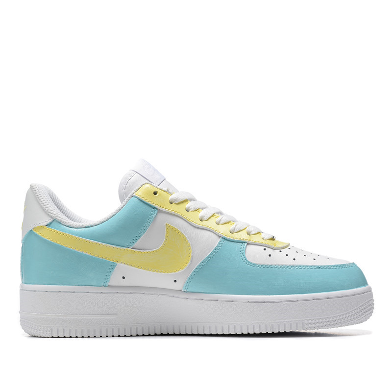 Order [Kasut Custom] Nike Air Force 1 Low '07 'Kucing Gembira Putih-Kuning-Biru' CW2288-111(Team54-开心猫)