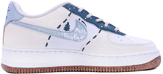 【客製化球鞋】Nike Air Force 1 Low 07 "Indigo" 聖誕夜 復古 植物刺繡 低筒 板鞋 男女同款 藍棕 Order 【客製化球鞋】Nike Air Force 1 Low 07 "Indigo" 聖誕夜 復古 植物刺繡 低筒 板鞋 男女同款 藍棕