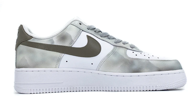 【訂製球鞋】 Nike Air Force 1 Low ’07 空軍一號 山水畫 噴塗手繪 低筒 板鞋 男女同款 淺灰 Order 【訂製球鞋】 Nike Air Force 1 Low ’07 空軍一號 山水畫 噴塗手繪 低筒 板鞋 男女同款 淺灰