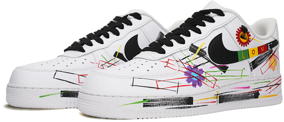 【訂製球鞋】 Nike Air Force 1 Low ’07 空軍一號 LOVE彩線 向日葵主題 低筒 休閒鞋 男款 白黑 Lookbook 【訂製球鞋】 Nike Air Force 1 Low ’07 空軍一號 LOVE彩線 向日葵主題 低筒 休閒鞋 男款 白黑