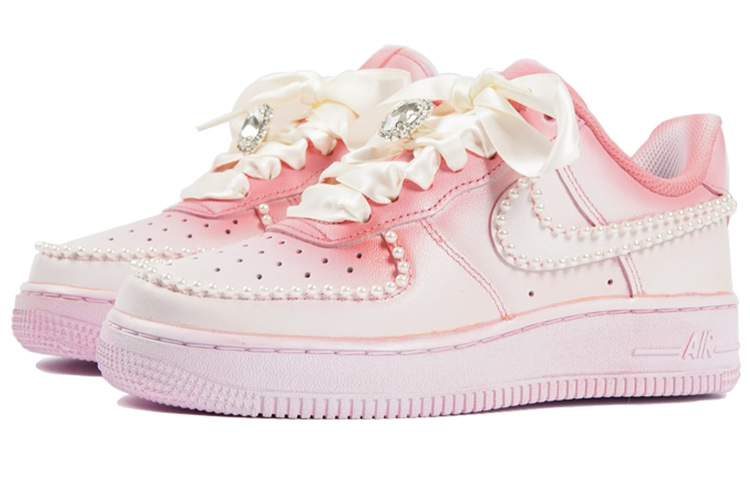 Lookbook [Kasut Custom] Nike Air Force 1 Rendah '07 'May Day Custom - Gradasi Merah Jambu' CW2288-111(TeamP-男款浸染渐变S-BOX)