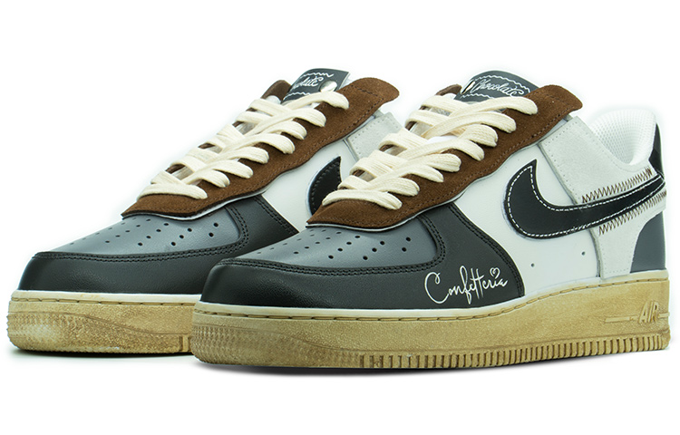 Lookbook 【客製化球鞋】 Nike Air Force 1 Low '07 空軍一號 美食限定 牛奶巧克力 防滑耐磨 低筒 板鞋 男款 棕灰白