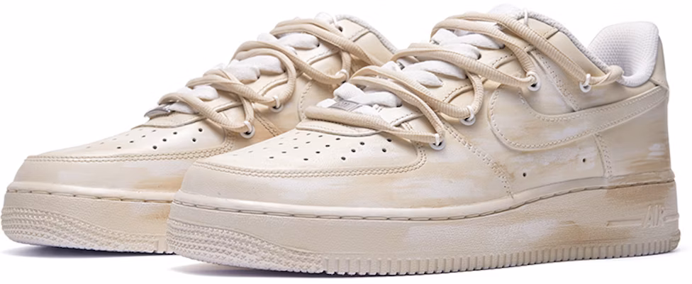 【定制球鞋】Nike Air Force 1 Low 07 空軍一號 迷幻米 手繪噴繪 特殊鞋盒 低幫 板鞋 男款 米白 Lookbook 【定制球鞋】Nike Air Force 1 Low 07 空軍一號 迷幻米 手繪噴繪 特殊鞋盒 低幫 板鞋 男款 米白