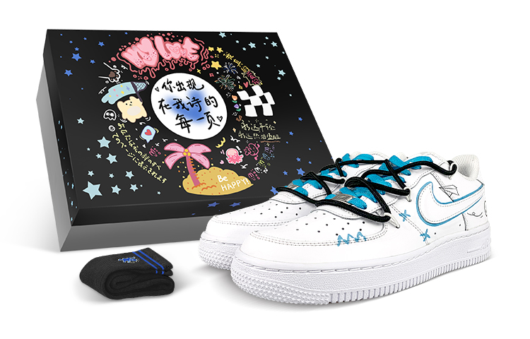 Buy 나이키 에어포스 1 '종이비행기 그라피티' (커스텀) CW2288-111-458036