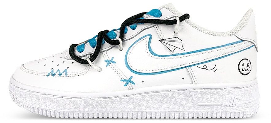【專屬訂製球鞋】Nike Air Force 1 Low 07 空軍一號 紙飛機 解構 街頭塗鴉 防滑耐磨 低筒 板鞋 男款 白藍 Buy 【專屬訂製球鞋】Nike Air Force 1 Low 07 空軍一號 紙飛機 解構 街頭塗鴉 防滑耐磨 低筒 板鞋 男款 白藍