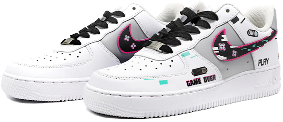 【訂製球鞋】Nike Air Force 1 Low ’07 遊戲電玩風 像素 賽博朋克 低筒 板鞋 男款 黑白灰 Lookbook 【訂製球鞋】Nike Air Force 1 Low ’07 遊戲電玩風 像素 賽博朋克 低筒 板鞋 男款 黑白灰