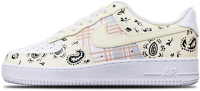 【訂製球鞋】Nike Air Force 1 Low '07 空軍一號 格紋腰果花 限量特殊鞋盒 休閒 低幫 板鞋 男款 米白 Order 【訂製球鞋】Nike Air Force 1 Low '07 空軍一號 格紋腰果花 限量特殊鞋盒 休閒 低幫 板鞋 男款 米白