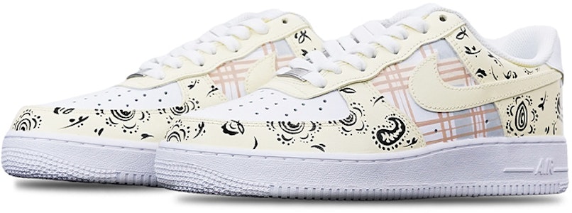 【訂製球鞋】Nike Air Force 1 Low '07 空軍一號 格紋腰果花 限量特殊鞋盒 休閒 低幫 板鞋 男款 米白 Shop 【訂製球鞋】Nike Air Force 1 Low '07 空軍一號 格紋腰果花 限量特殊鞋盒 休閒 低幫 板鞋 男款 米白