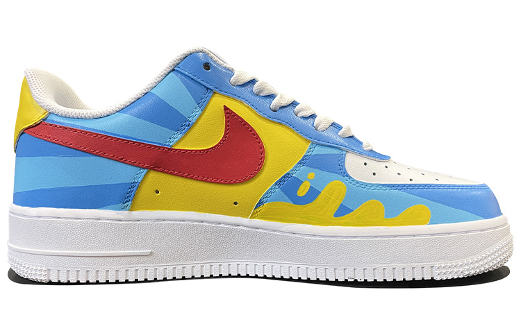 Order [Custom Shoes] Nike Air Force 1 Low '07 'Butang Merah Kartun Grafiti' 315122-111(TeamD-男款红色按钮蓝黄红)