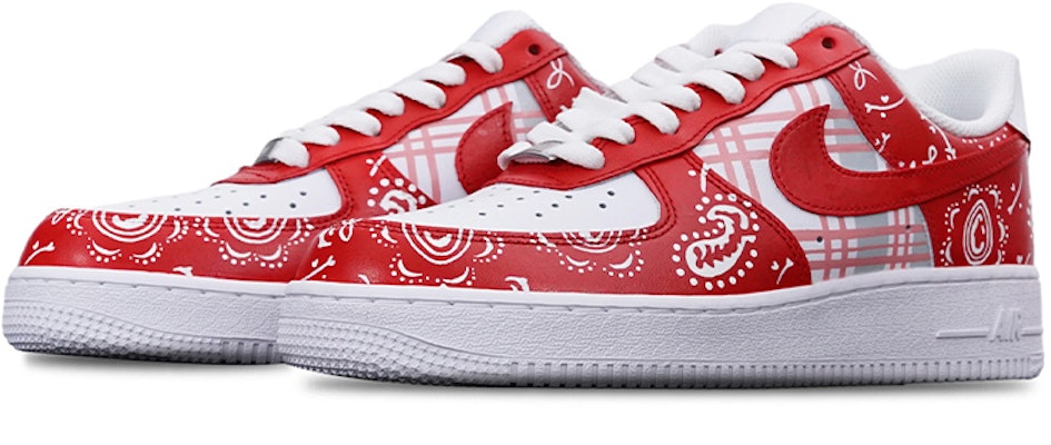 【客製球鞋】Nike Air Force 1 Low '07 空軍一號 格紋腰果花 限量特殊鞋盒 休閒 低筒 板鞋 男款 紅白 Lookbook 【客製球鞋】Nike Air Force 1 Low '07 空軍一號 格紋腰果花 限量特殊鞋盒 休閒 低筒 板鞋 男款 紅白