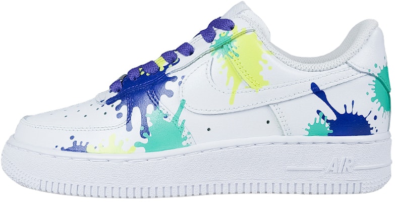 【定制球鞋】Nike Air Force 1 Low 07 色彩噴濺 噴戰 Splatoon 低筒 板鞋 男款 白黃藍 Buy 【定制球鞋】Nike Air Force 1 Low 07 色彩噴濺 噴戰 Splatoon 低筒 板鞋 男款 白黃藍