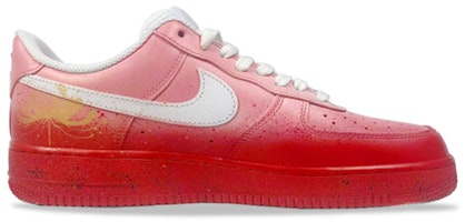 【定制球鞋】Nike Air Force 1 Low '07 空軍一號 彼岸花 Vibe風格 潑墨 噴繪 低幫 板鞋 男款 紅白 Order 【定制球鞋】Nike Air Force 1 Low '07 空軍一號 彼岸花 Vibe風格 潑墨 噴繪 低幫 板鞋 男款 紅白