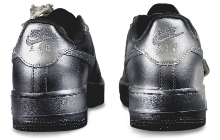 Shop 【定制球鞋】Nike Air Force 1 Low '07 空軍一號 新中式 特殊禮盒 潑墨 科技銀 灼燒乾枯玫瑰 手工做舊風 情侶 休閒 低幫 板鞋 男款 黑銀