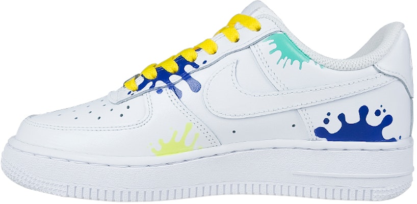 【定制球鞋】Nike Air Force 1 Low 07 色彩噴濺 噴戰 Splatoon 低筒 板鞋 男款 白黃藍 Details for 【定制球鞋】Nike Air Force 1 Low 07 色彩噴濺 噴戰 Splatoon 低筒 板鞋 男款 白黃藍