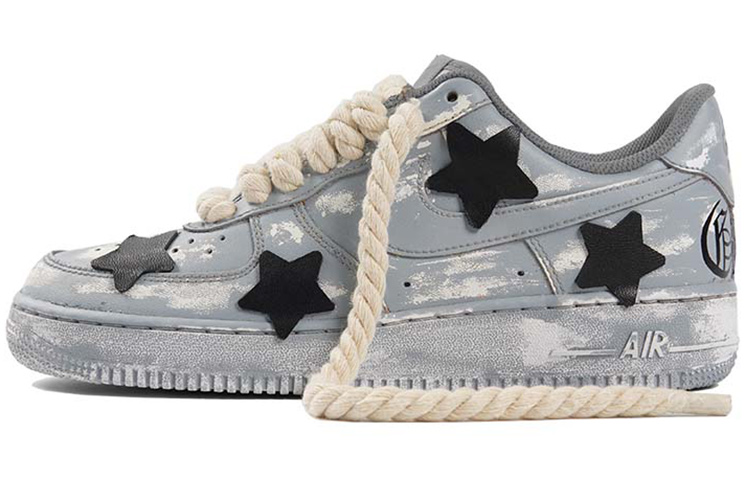 Buy [定制鞋] 耐克 Air Force 1 Low '07 '春游-哥特复古星星酒精刮刮乐' CW2288-111(TeamP-男款复古哥特字S-BOX)