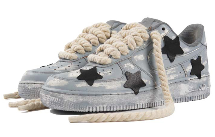Lookbook [定制鞋] 耐克 Air Force 1 Low '07 '春游-哥特复古星星酒精刮刮乐' CW2288-111(TeamP-男款复古哥特字S-BOX)