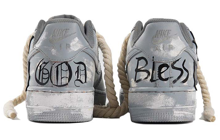 Shop [定制鞋] 耐克 Air Force 1 Low '07 '春游-哥特复古星星酒精刮刮乐' CW2288-111(TeamP-男款复古哥特字S-BOX)