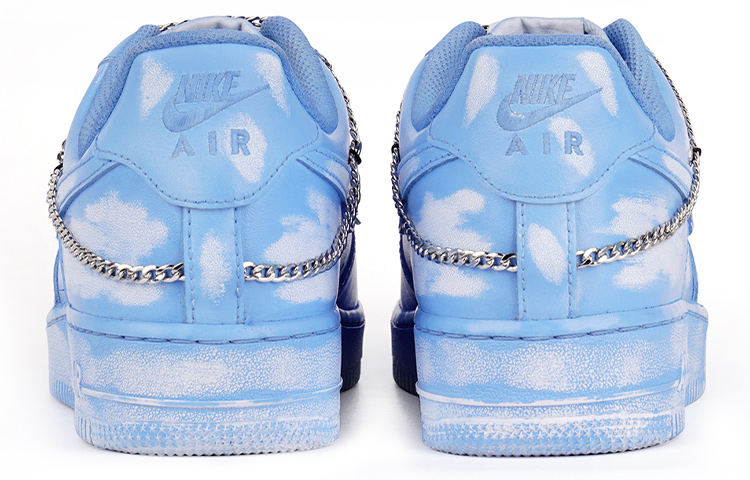 Shop [Sepatu Kustom] Nike Air Force 1 Low '07 'Street Dip Dye Deconstructed Rantai Biru' CW2288-111(Team拾柒-男款解构链条蓝色)