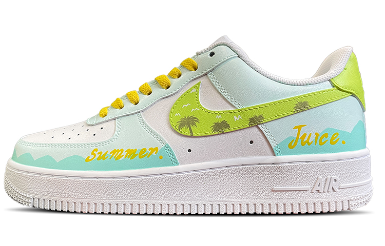 Buy [定制鞋] 耐克空军1号低帮'07'夏日微风棕榈海滩涂鸦' 315122-111(TeamD-男款椰树浅滩薄荷绿)