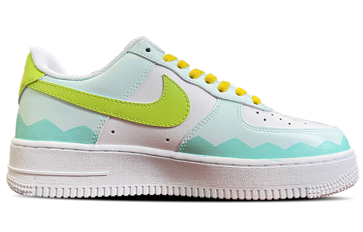 Order [定制鞋] 耐克空军1号低帮'07'夏日微风棕榈海滩涂鸦' 315122-111(TeamD-男款椰树浅滩薄荷绿)