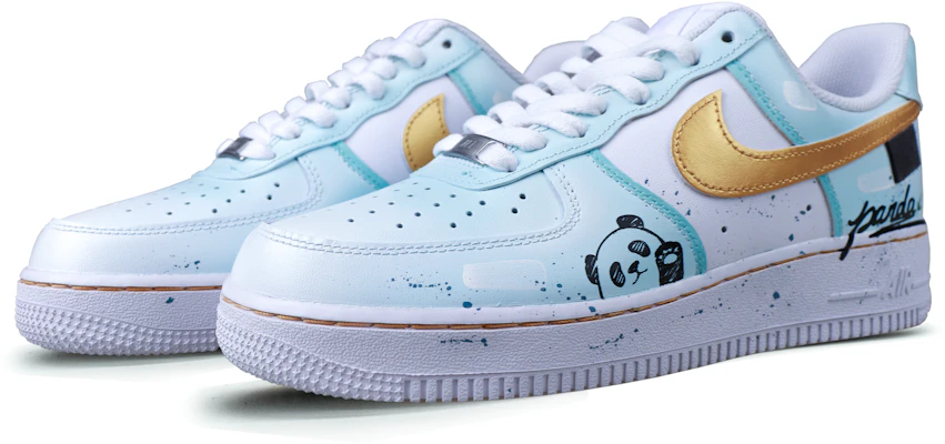 【定制球鞋】 Nike Air Force 1 Low '07 空軍一號 夏日熊貓 手繪噴繪 潑墨 冷冰藍冰藍漸變 低幫 板鞋 男款 藍金 Lookbook 【定制球鞋】 Nike Air Force 1 Low '07 空軍一號 夏日熊貓 手繪噴繪 潑墨 冷冰藍冰藍漸變 低幫 板鞋 男款 藍金