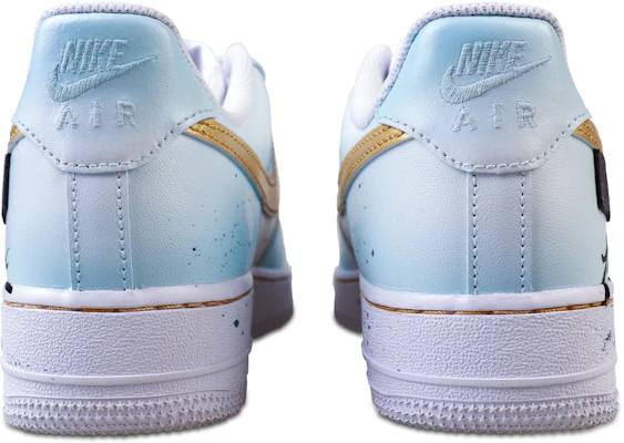 【定制球鞋】 Nike Air Force 1 Low '07 空軍一號 夏日熊貓 手繪噴繪 潑墨 冷冰藍冰藍漸變 低幫 板鞋 男款 藍金 Shop 【定制球鞋】 Nike Air Force 1 Low '07 空軍一號 夏日熊貓 手繪噴繪 潑墨 冷冰藍冰藍漸變 低幫 板鞋 男款 藍金