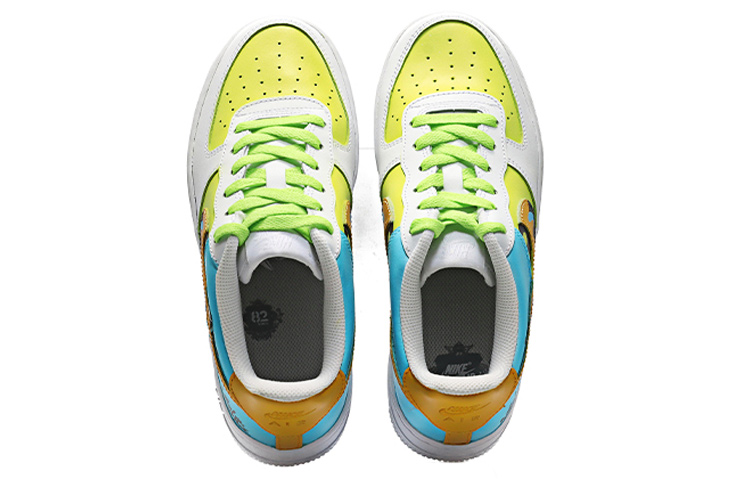 Shop 【定制鞋款】耐克空军一号低帮'07'冲浪男孩夏日海浪' CW2288-111(Team10-冲浪少年绿蓝)