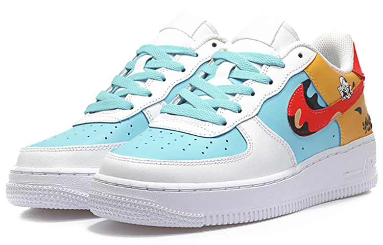 Lookbook カスタム Nike Air Force 1 '07 "波乗り" CW2288-111(Team10-冲浪少年橙蓝)