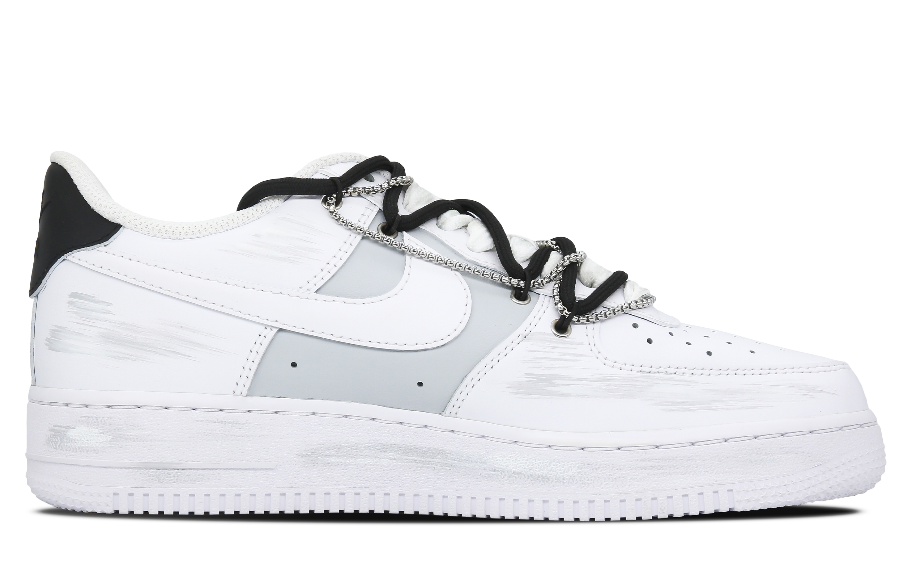 Order 【定製球鞋】Nike Air Force 1 Low '07 空軍一號 荊棘玫瑰浪漫十字架 解構 防滑耐磨 低筒 板鞋 男款 黑白灰