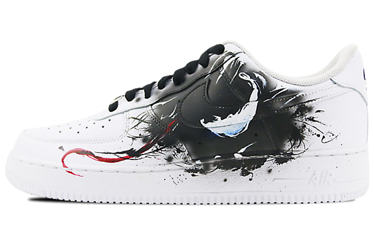 Buy [Zapatos Personalizados] Nike Air Force 1 Low '07 'Venom Splash Ink' CW2288-111(Team-叁男女款喷绘手绘黑红毒液)