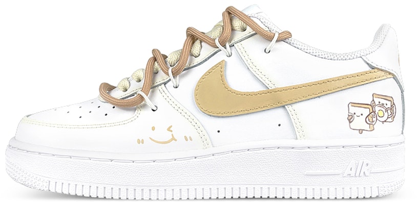 【訂製球鞋】 Nike Air Force 1 Low 07 愛在玩鞋 元氣餐廳 聯名 吐司 解構 笑臉 防滑減震 低筒 板鞋 男款 白棕 Buy 【訂製球鞋】 Nike Air Force 1 Low 07 愛在玩鞋 元氣餐廳 聯名 吐司 解構 笑臉 防滑減震 低筒 板鞋 男款 白棕
