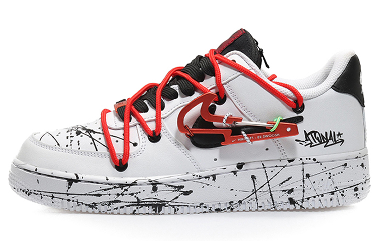[Custom Shoes] Nike Air Force 1 Low '07 PRM 'Splatter Black White Red'