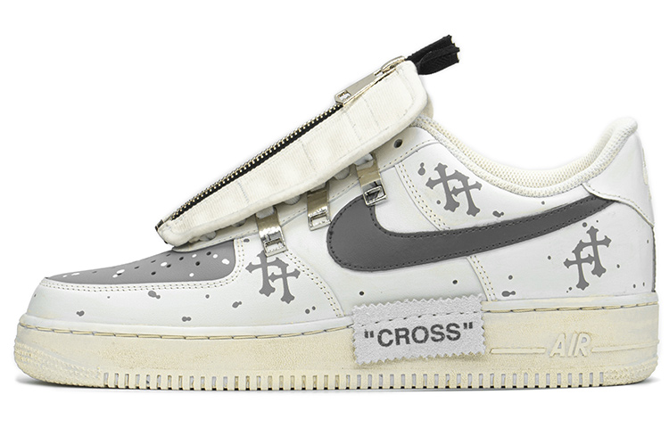 [Custom Shoes] Nike Air Force 1 Low '07 White Yellow Grey 'Cross Splatter Starry Sky'