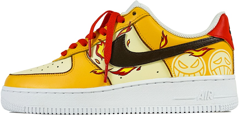 【定製球鞋】Nike Air Force 1 Low 玖制 惡搞 3D火焰 動漫主題定製 二次元 低幫 板鞋 男款 橘黃 Buy 【定製球鞋】Nike Air Force 1 Low 玖制 惡搞 3D火焰 動漫主題定製 二次元 低幫 板鞋 男款 橘黃