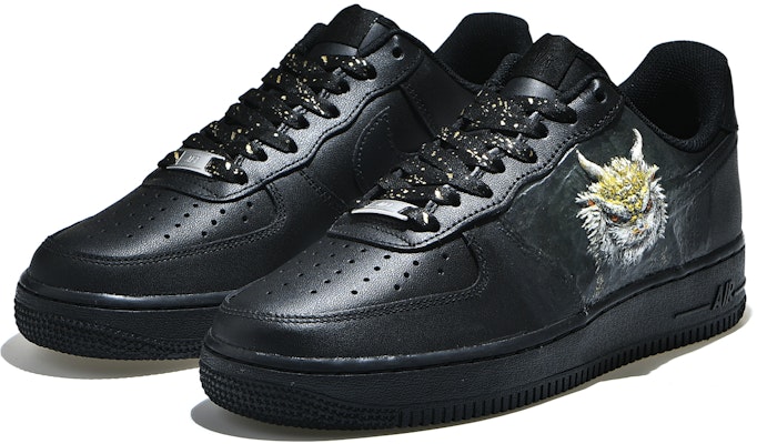 나이키 에어포스 1 로우 '3D 핸드페인팅 블랙' (커스텀) CW2288-001(Team23-男款-山海异兽-纯黑) Lookbook 나이키 에어포스 1 로우 '3D 핸드페인팅 블랙' (커스텀) CW2288-001(Team23-男款-山海异兽-纯黑)