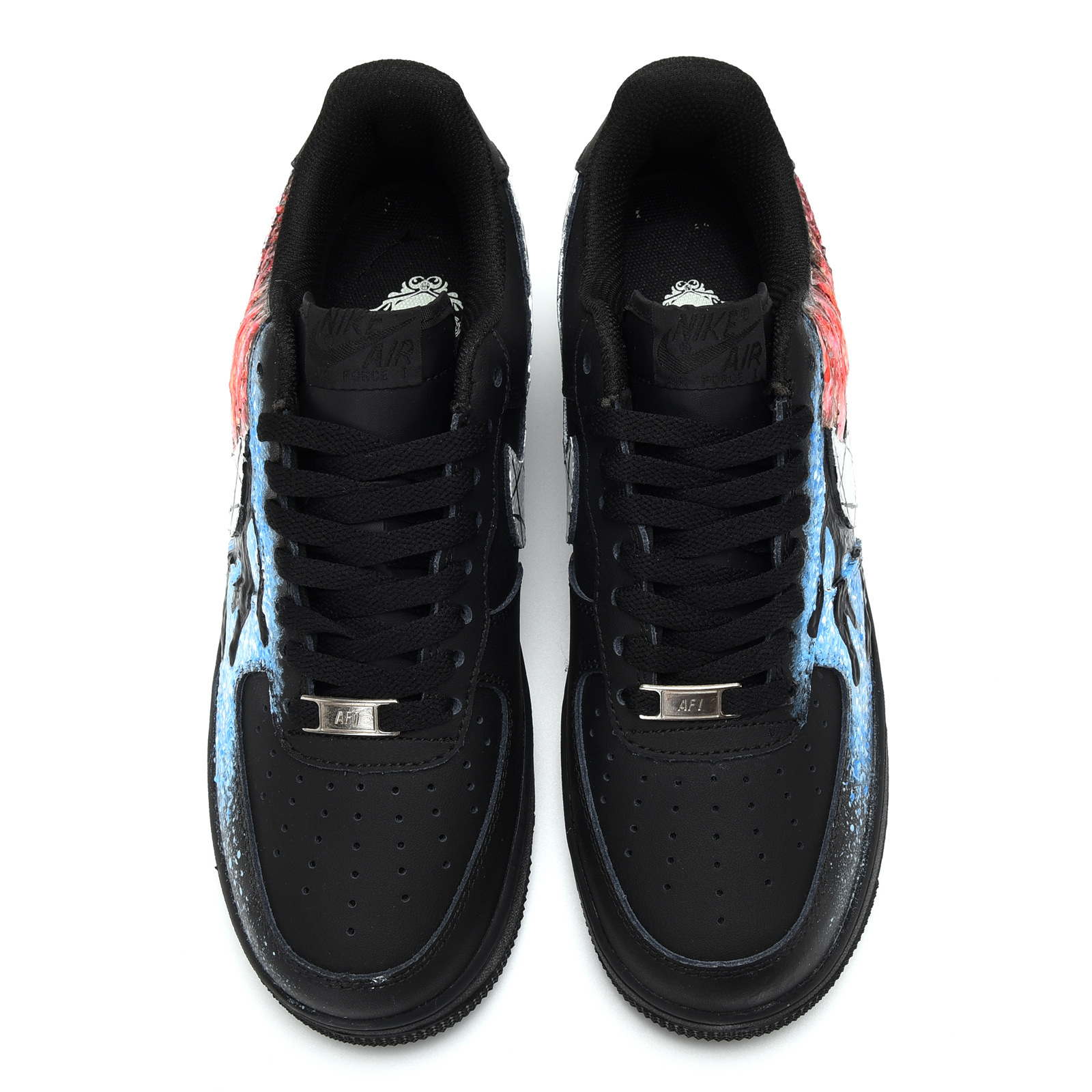 Shop [カスタムシューズ] ナイキ エア フォース 1 ロー '3D手描きタクティルアート' CW2288-001(Team23-男女款-毒液-纯黑)