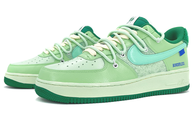 Lookbook [Sepatu Kustom] Nike Air Force 1 Low '520 Vibe Distressed Hijau' DO5220-131(TeamK-男款蓝色皮牌)