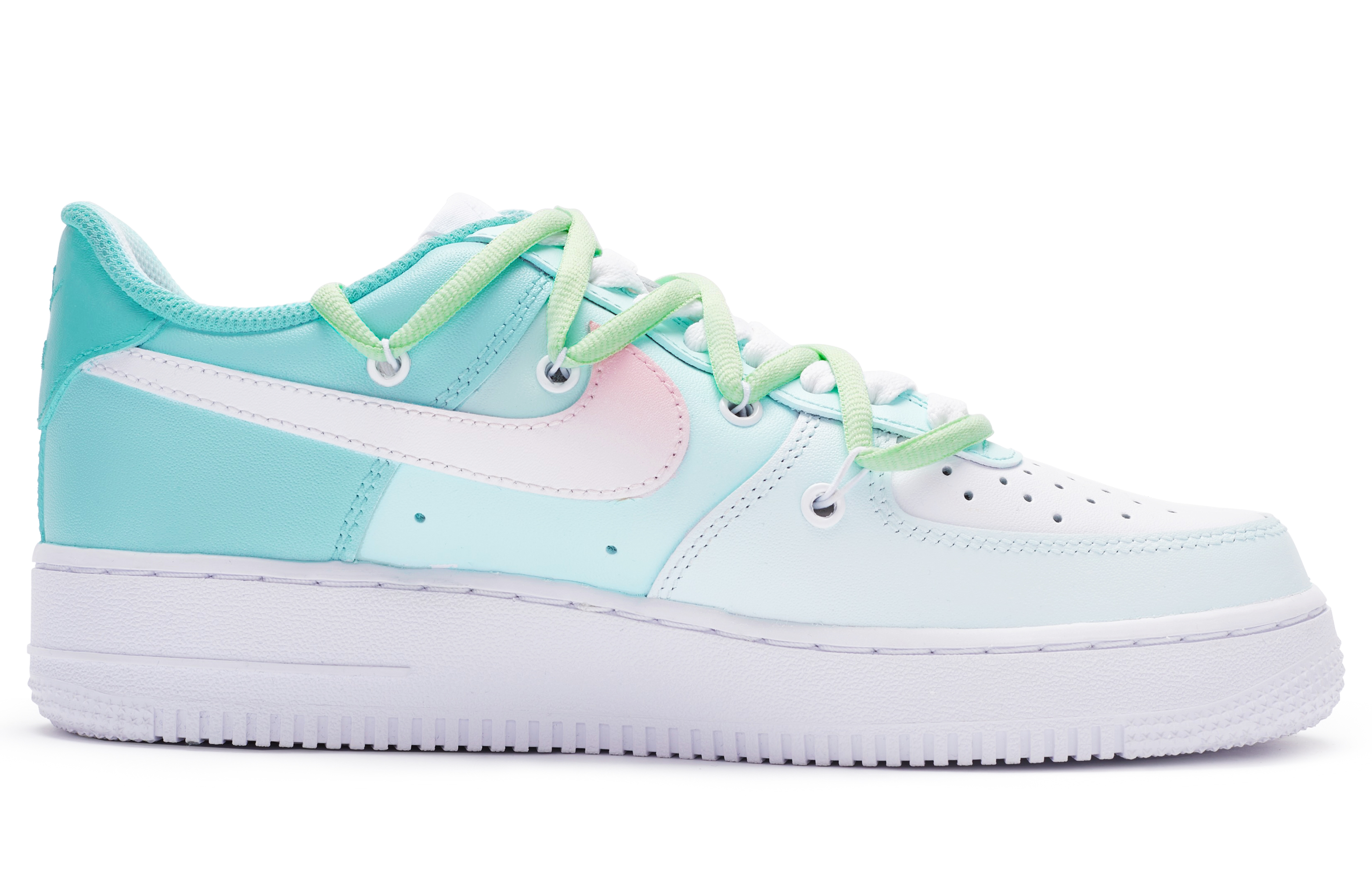 Order 나이키 에어포스 1 로우 '입하 화이트 그린 핑크' (커스텀) CW2288-111(TeamR-男款立夏白绿粉S-BOX)