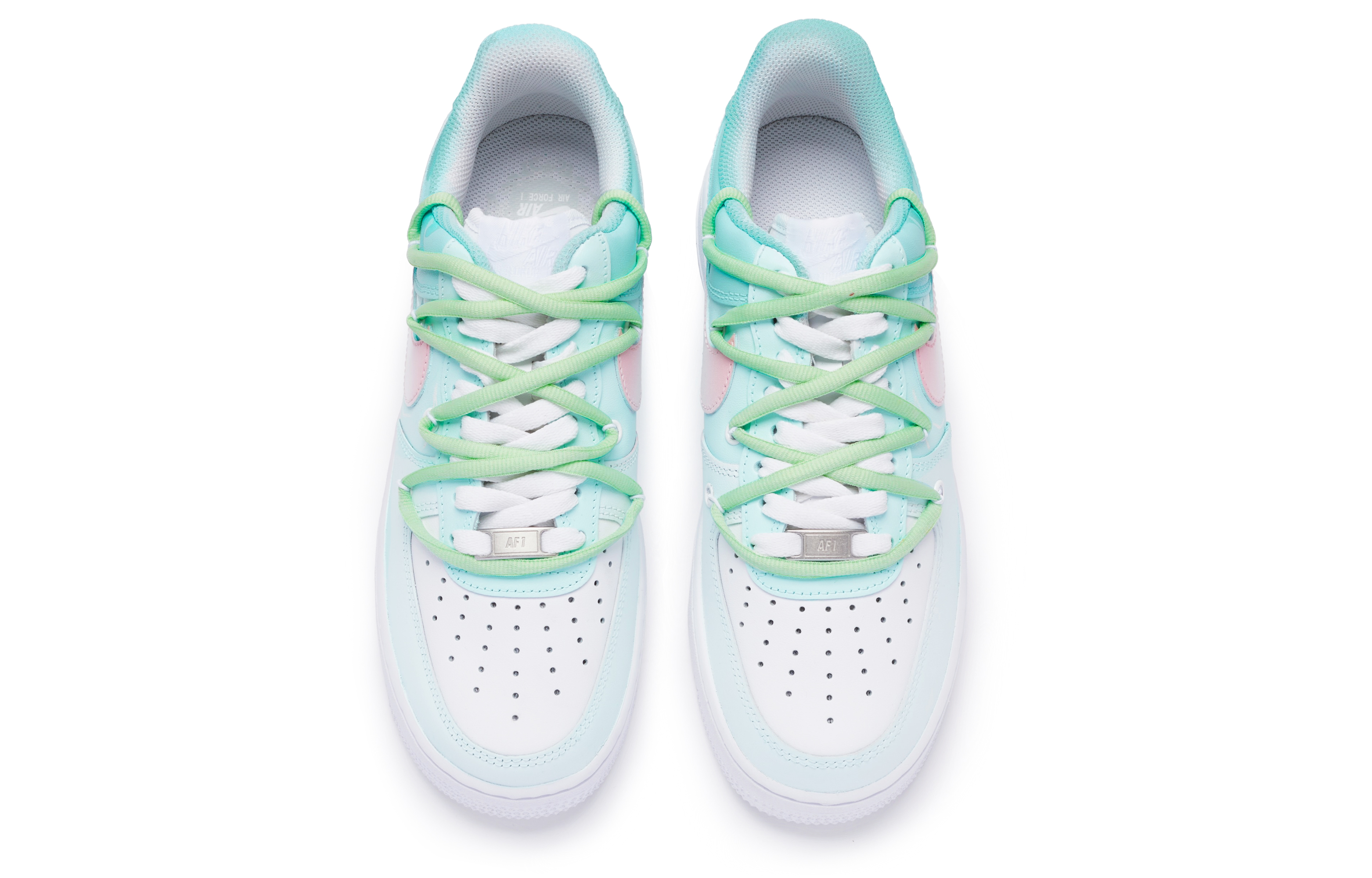 Shop 나이키 에어포스 1 로우 '입하 화이트 그린 핑크' (커스텀) CW2288-111(TeamR-男款立夏白绿粉S-BOX)