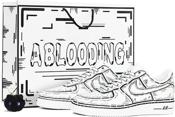 【定制球鞋】 Nike Air Force 1 Low ABLOODING 二次元系列 混亂線條 撕漫風 低筒 板鞋 男款 黑色 Buy 【定制球鞋】 Nike Air Force 1 Low ABLOODING 二次元系列 混亂線條 撕漫風 低筒 板鞋 男款 黑色