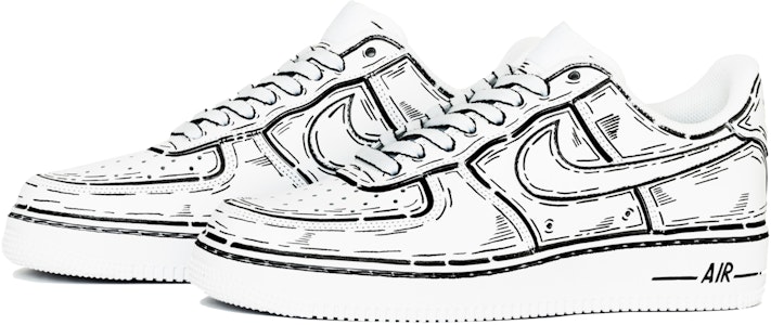 【定制球鞋】 Nike Air Force 1 Low ABLOODING 二次元系列 混亂線條 撕漫風 低筒 板鞋 男款 黑色 Shop 【定制球鞋】 Nike Air Force 1 Low ABLOODING 二次元系列 混亂線條 撕漫風 低筒 板鞋 男款 黑色