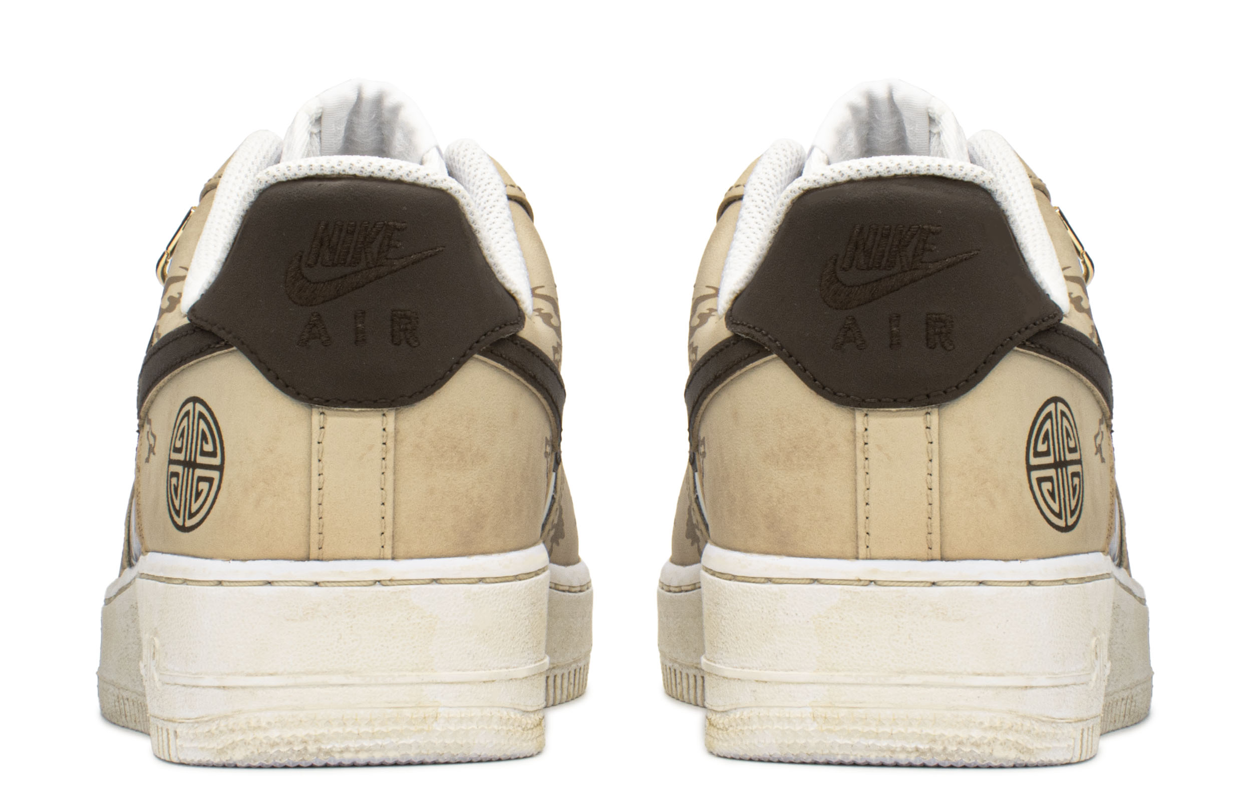 Shop 나이키 에어포스 1 로우 '고풍 한중 스타일 로프 브라운 블랙 화이트' CW2288-111(TeamA-AF男古代国风S-BOX)