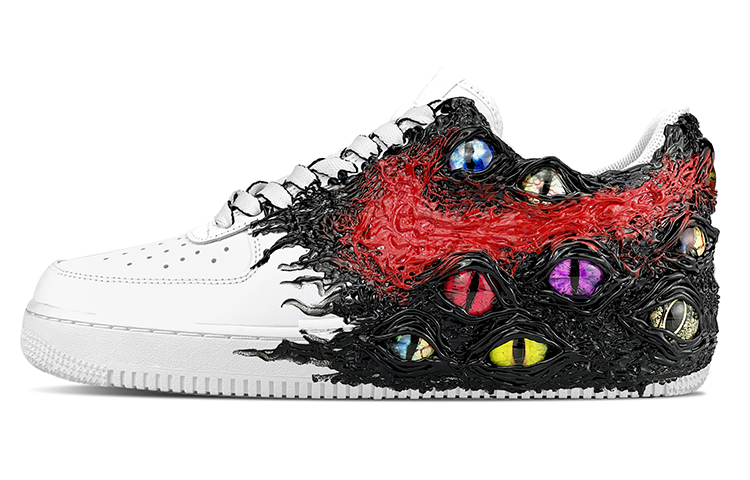 Buy [Sneakers Kustom] Nike Air Force 1 Low 'Angry Cthulhu vs Venom Hitam Merah' CW2288-111-(TeamY-男款克苏鲁VS毒液黑红)